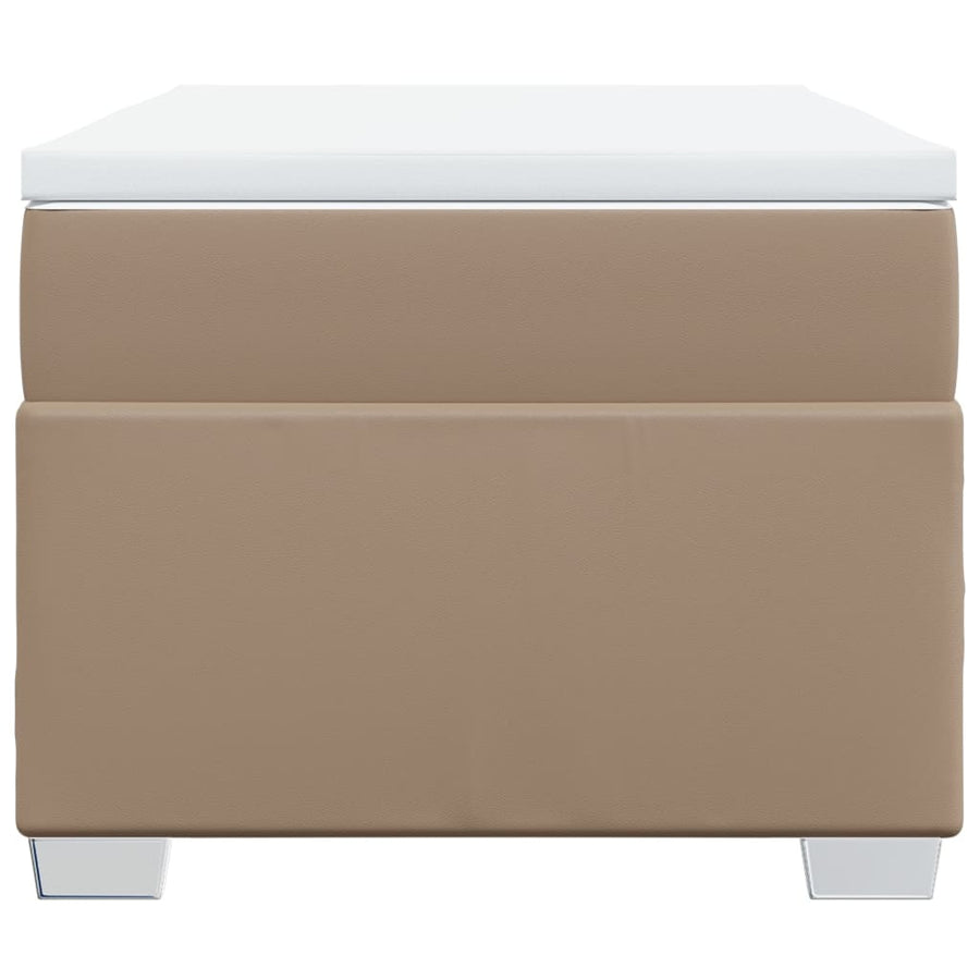 Boxspring met matras kunstleer cappuccinokleurig 90x190 cm