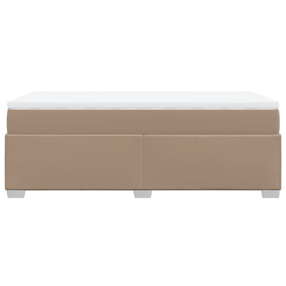Boxspring met matras kunstleer cappuccinokleurig 90x190 cm