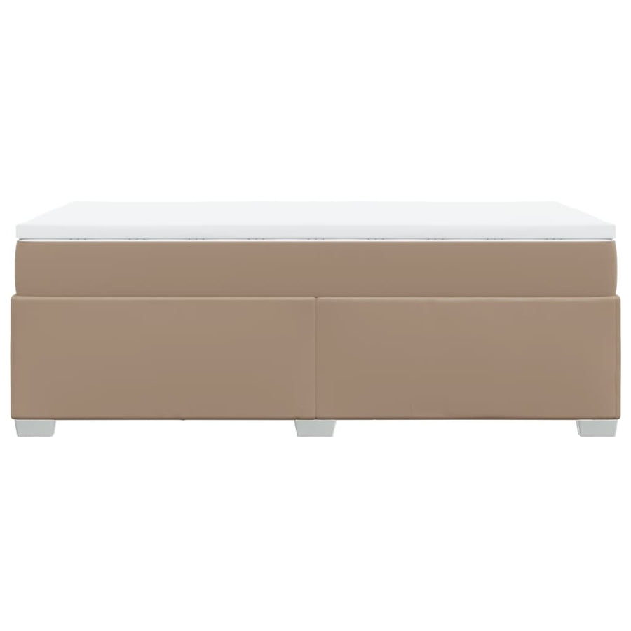 Boxspring met matras kunstleer cappuccinokleurig 90x190 cm