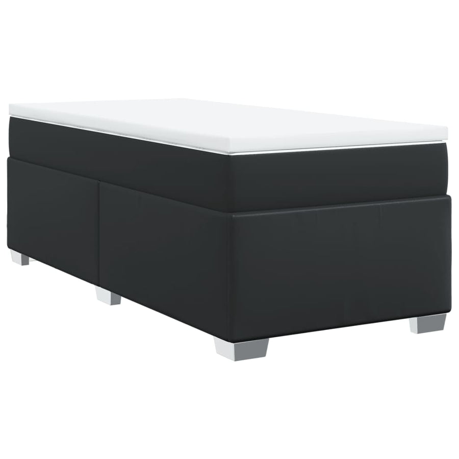Boxspring met matras kunstleer zwart 90x200 cm