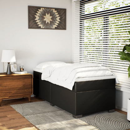 Boxspring met matras kunstleer zwart 90x200 cm