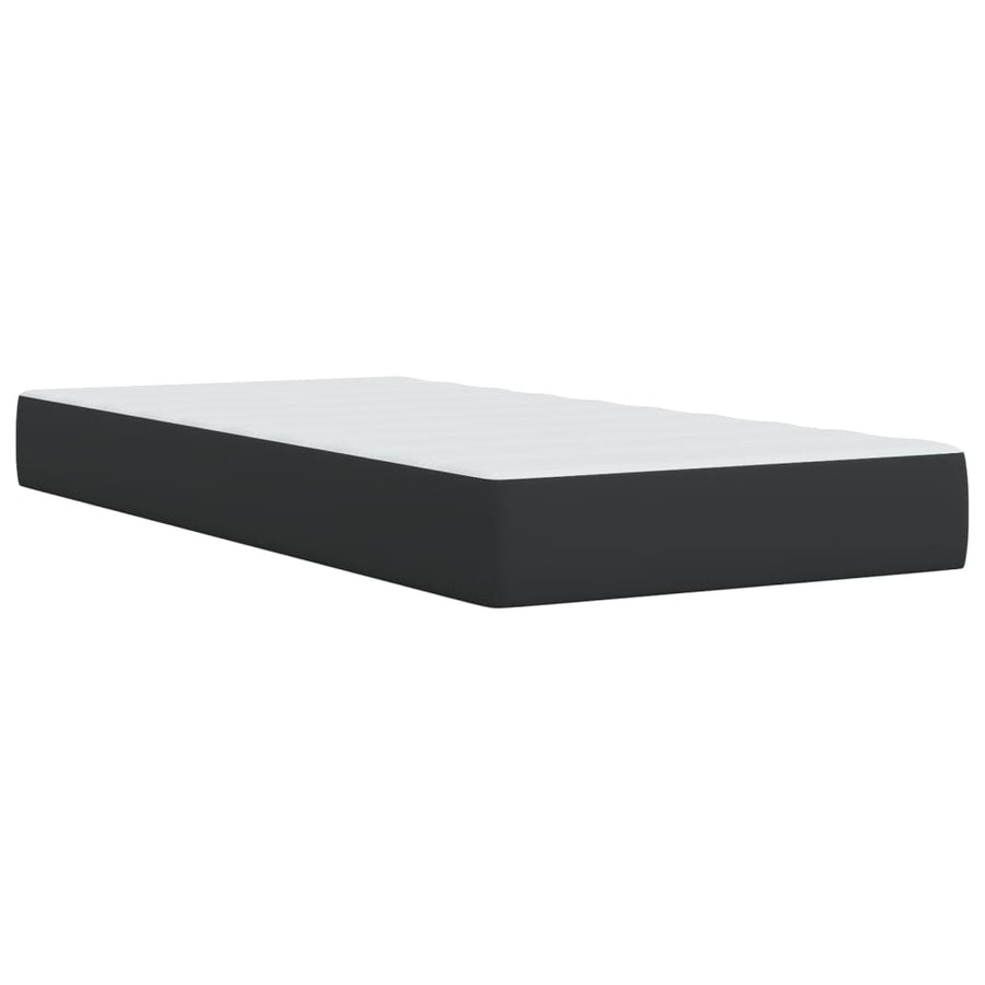 Boxspring met matras kunstleer zwart 90x200 cm