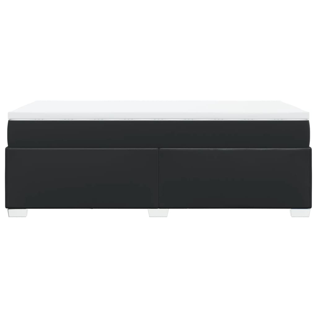 Boxspring met matras kunstleer zwart 90x200 cm