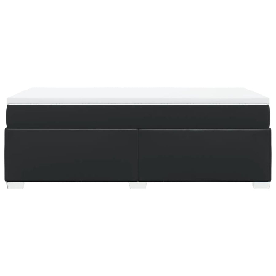 Boxspring met matras kunstleer zwart 90x200 cm