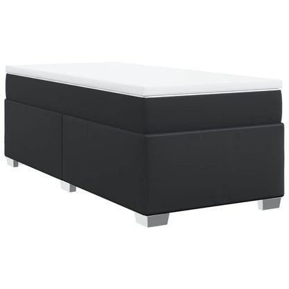 Boxspring met matras kunstleer zwart 90x200 cm