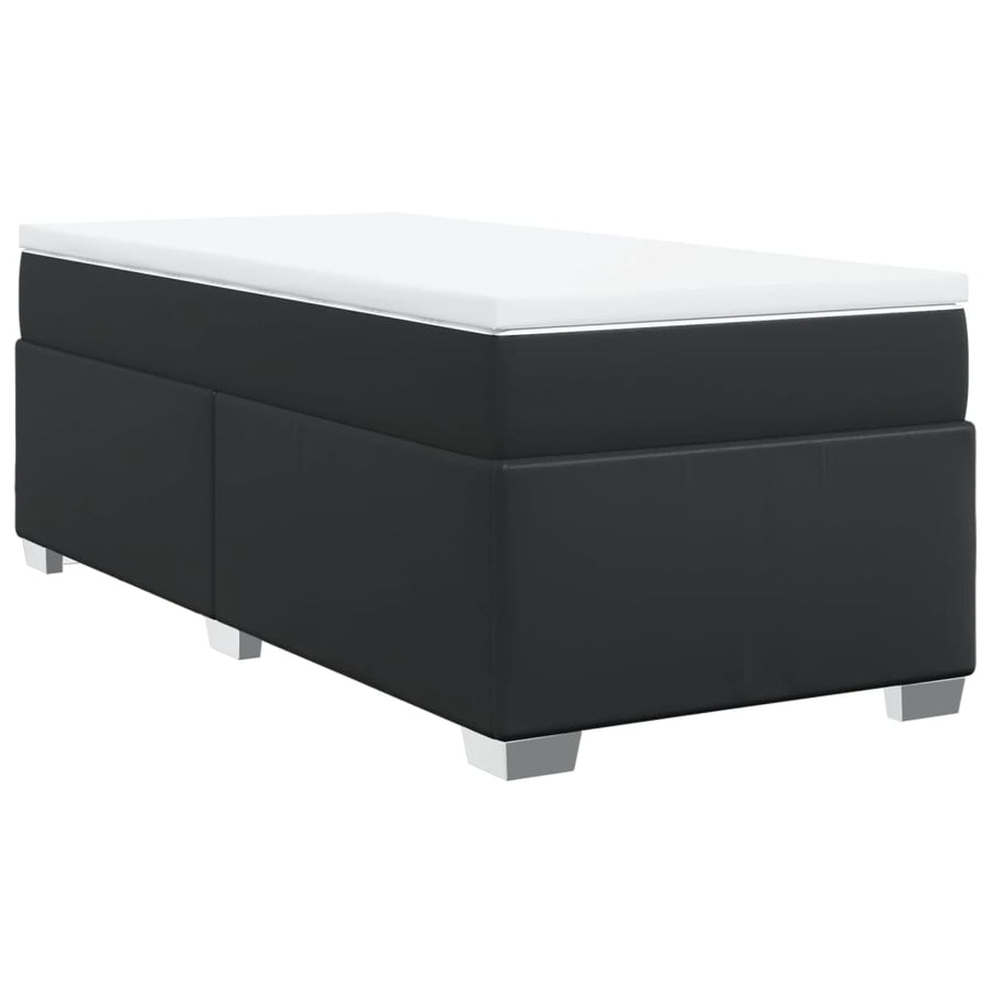 Boxspring met matras kunstleer zwart 90x200 cm