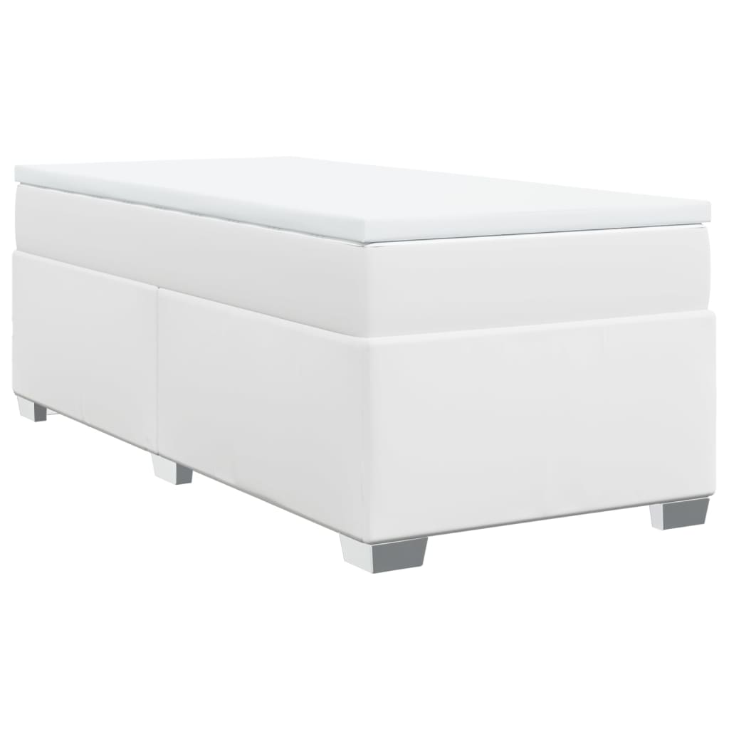 Boxspring met matras kunstleer wit 90x200 cm