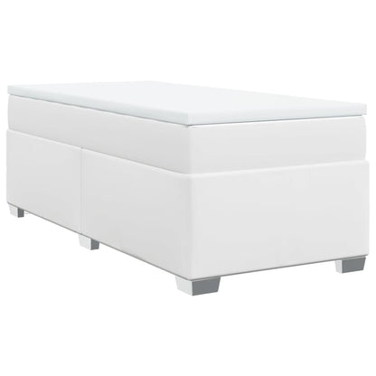 Boxspring met matras kunstleer wit 90x200 cm