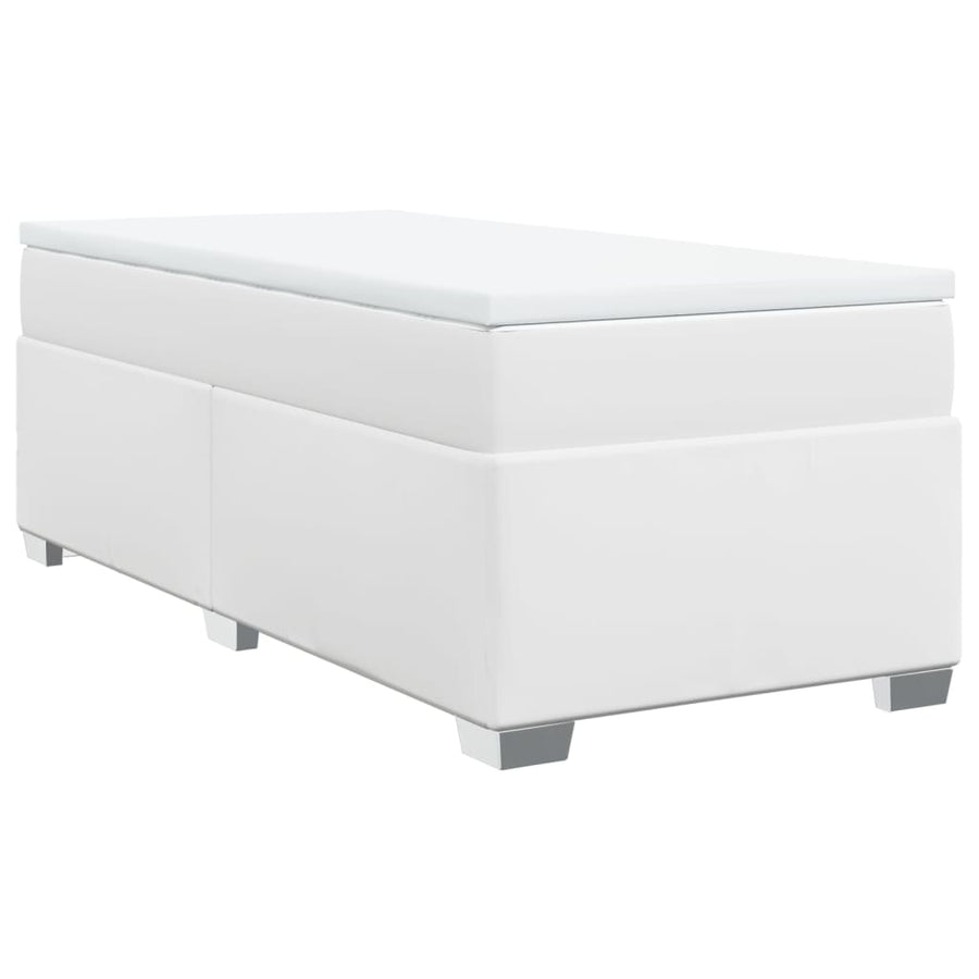 Boxspring met matras kunstleer wit 90x200 cm