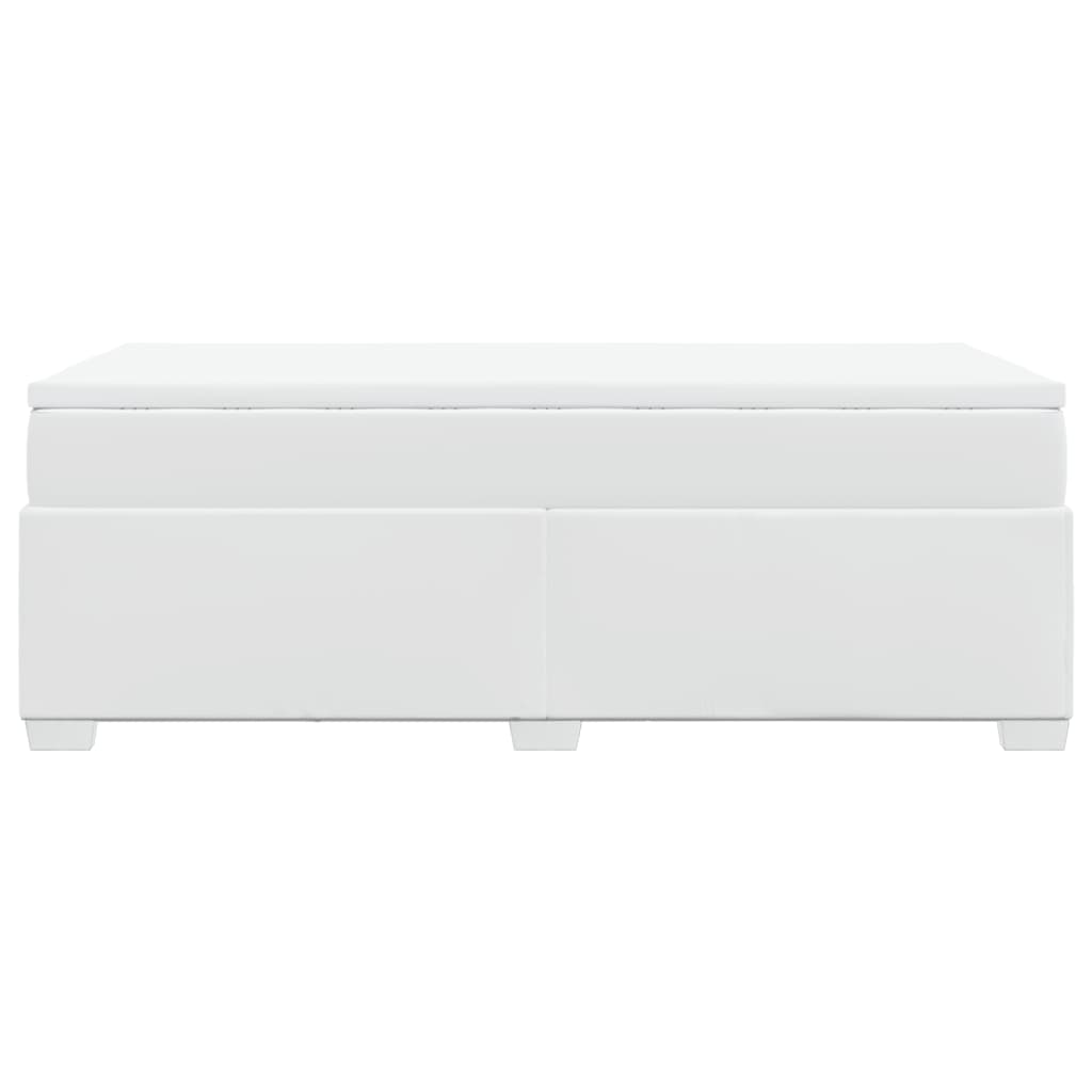 Boxspring met matras kunstleer wit 90x200 cm