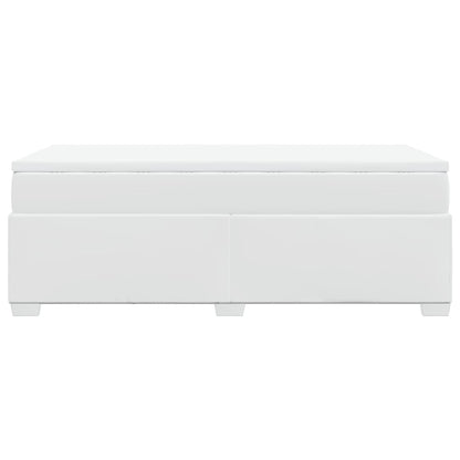 Boxspring met matras kunstleer wit 90x200 cm