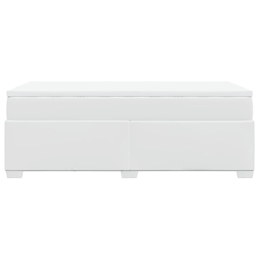 Boxspring met matras kunstleer wit 90x200 cm