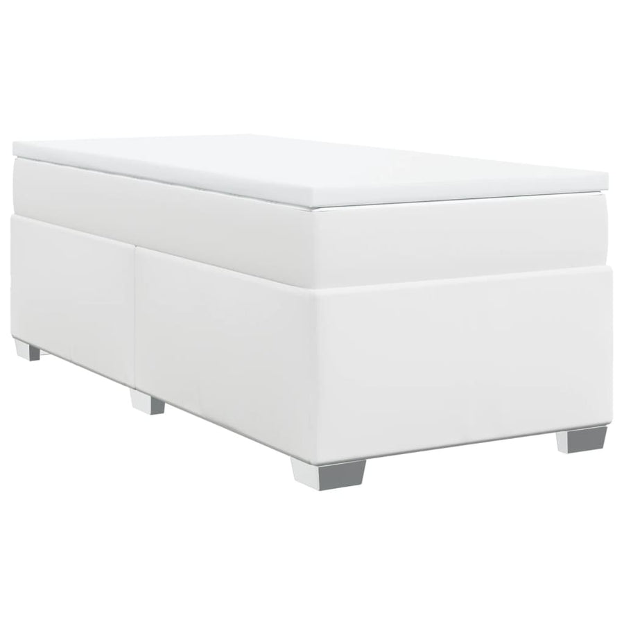 Boxspring met matras kunstleer wit 90x200 cm
