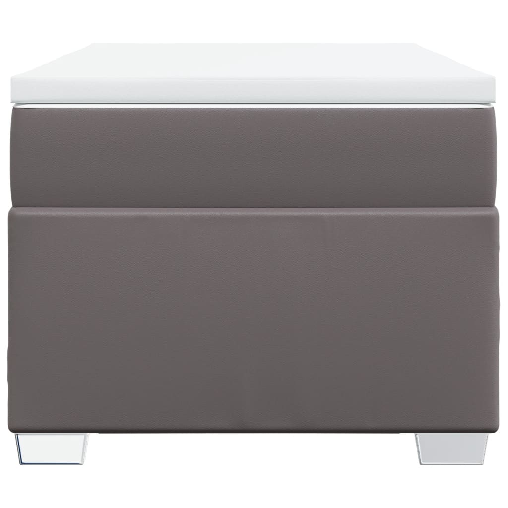 Boxspring met matras kunstleer grijs 90x200 cm