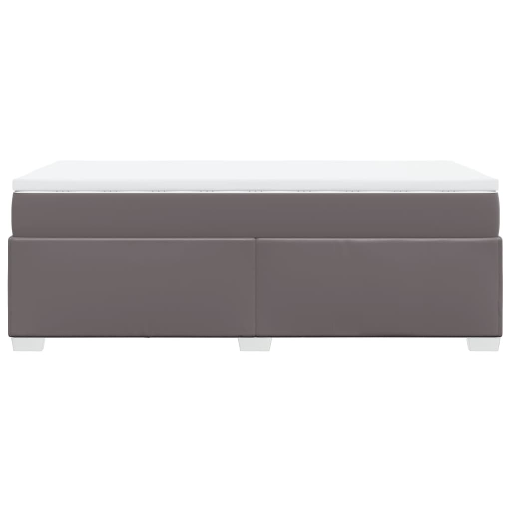 Boxspring met matras kunstleer grijs 90x200 cm