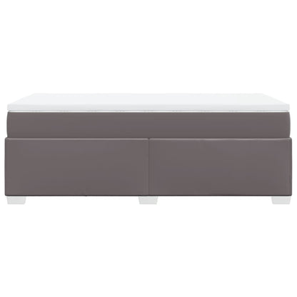 Boxspring met matras kunstleer grijs 90x200 cm