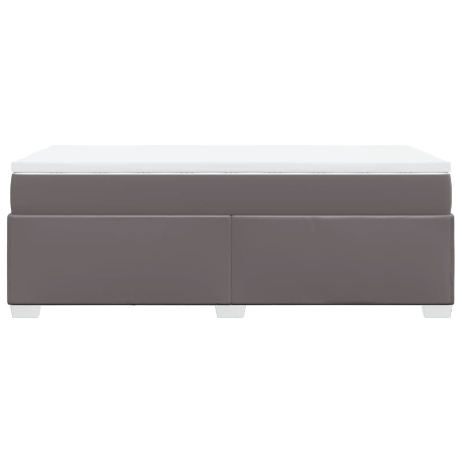 Boxspring met matras kunstleer grijs 90x200 cm