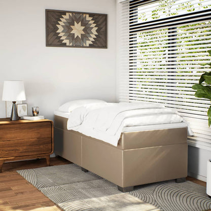 Boxspring met matras kunstleer cappuccinokleurig 90x200 cm