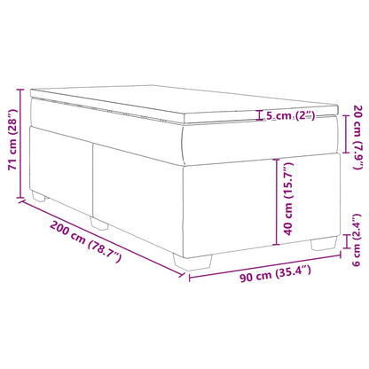 Boxspring met matras kunstleer cappuccinokleurig 90x200 cm