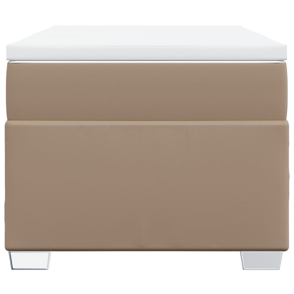 Boxspring met matras kunstleer cappuccinokleurig 90x200 cm