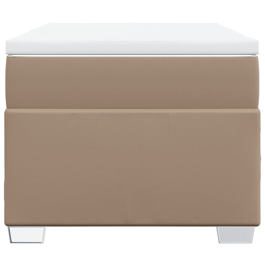 Boxspring met matras kunstleer cappuccinokleurig 90x200 cm