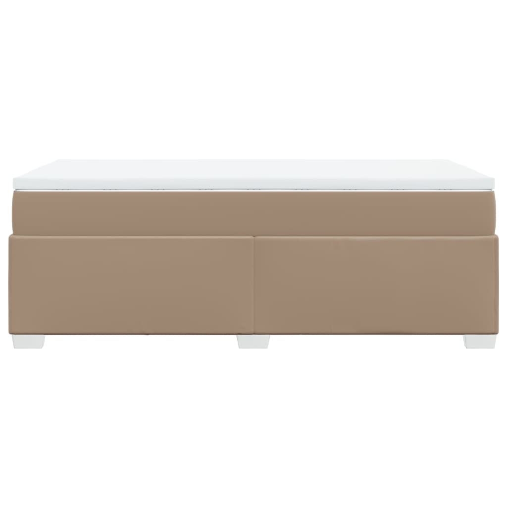 Boxspring met matras kunstleer cappuccinokleurig 90x200 cm