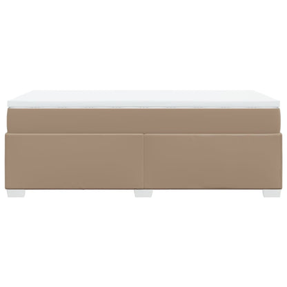 Boxspring met matras kunstleer cappuccinokleurig 90x200 cm