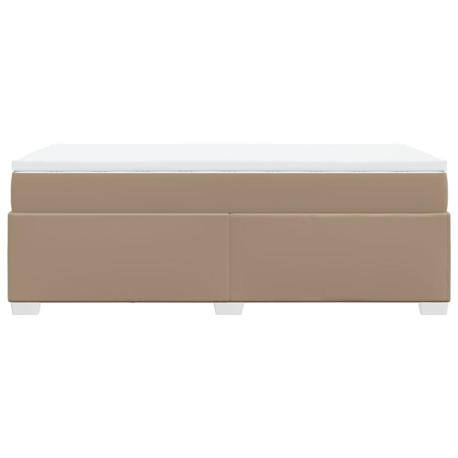 Boxspring met matras kunstleer cappuccinokleurig 90x200 cm