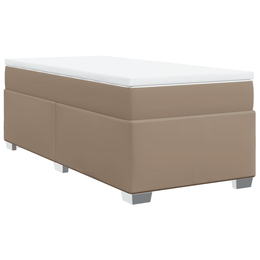 Boxspring met matras kunstleer cappuccinokleurig 90x200 cm