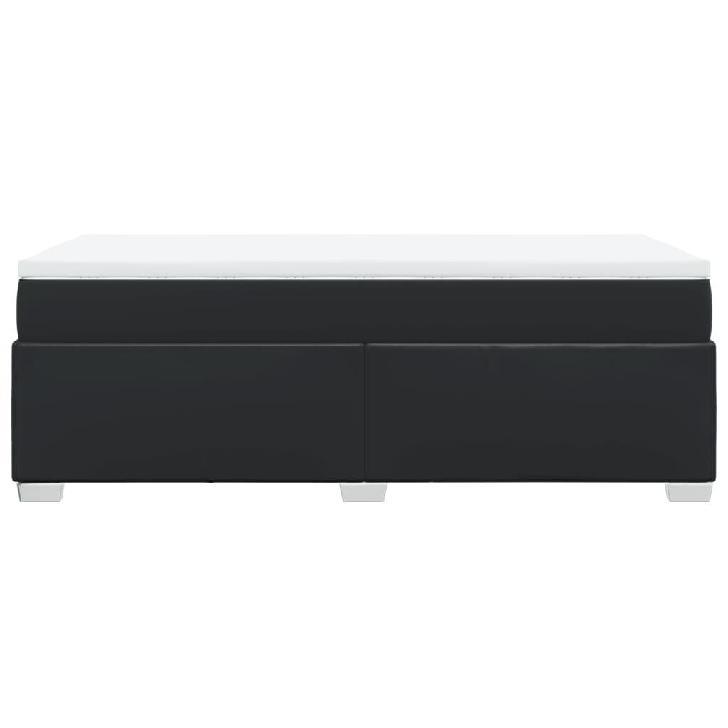 Boxspring met matras kunstleer zwart 100x200 cm