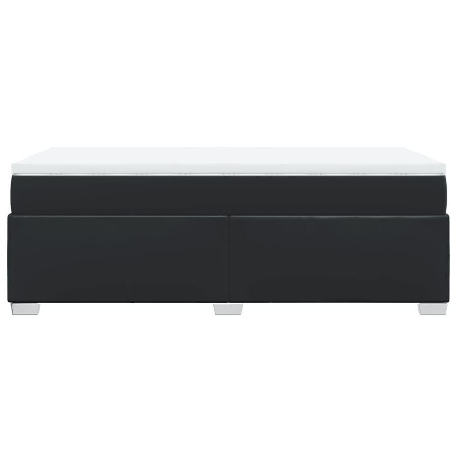 Boxspring met matras kunstleer zwart 100x200 cm