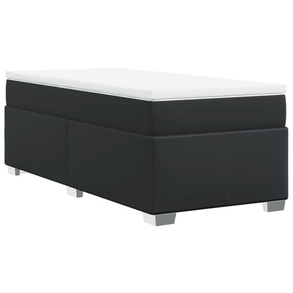 Boxspring met matras kunstleer zwart 100x200 cm