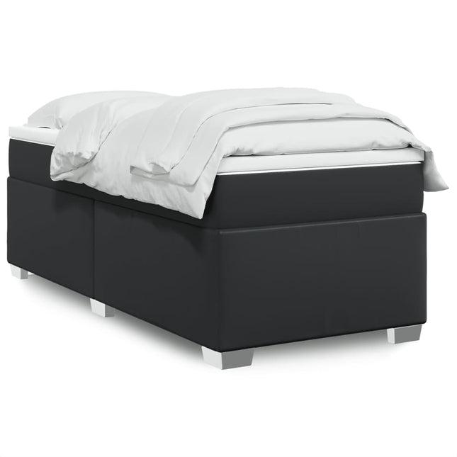 Boxspring met matras kunstleer zwart 100x200 cm