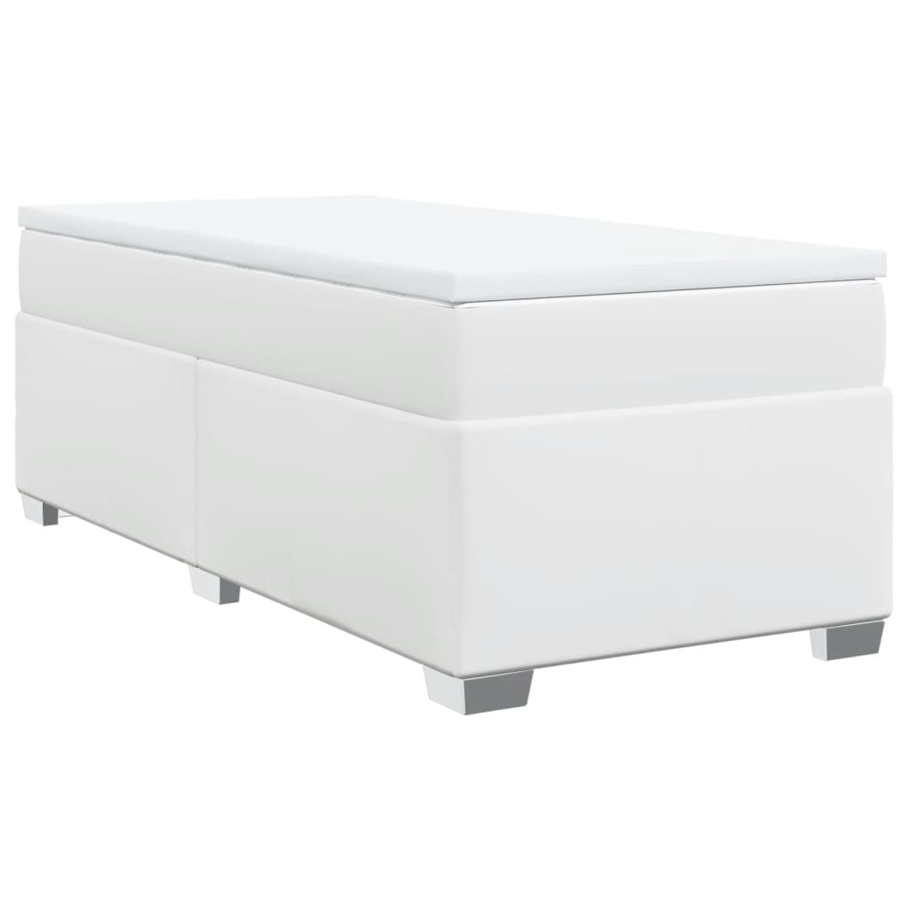 Boxspring met matras kunstleer wit 100x200 cm