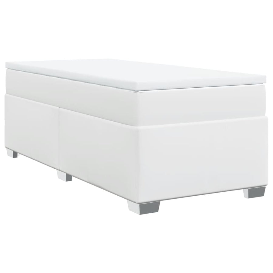 Boxspring met matras kunstleer wit 100x200 cm