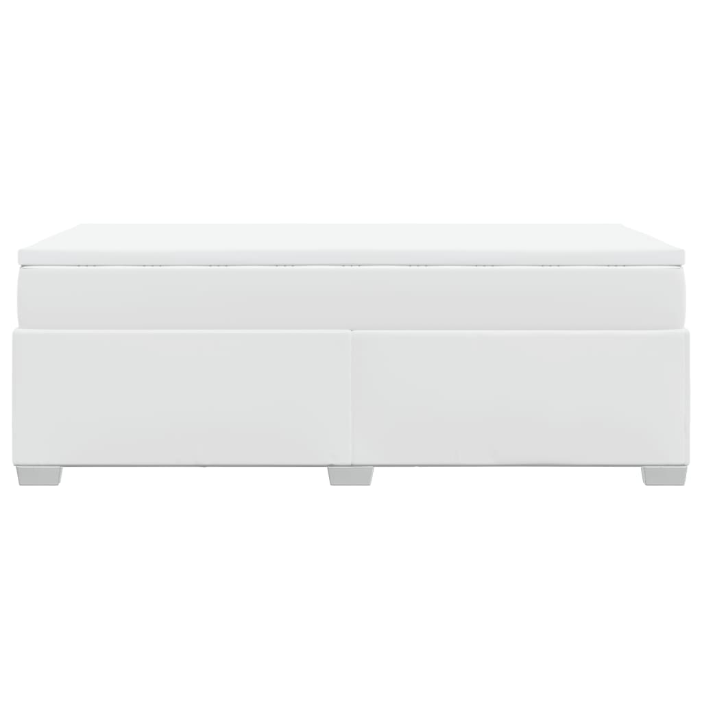 Boxspring met matras kunstleer wit 100x200 cm