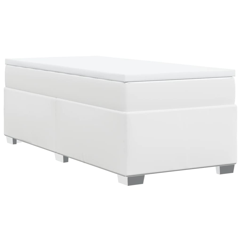 Boxspring met matras kunstleer wit 100x200 cm