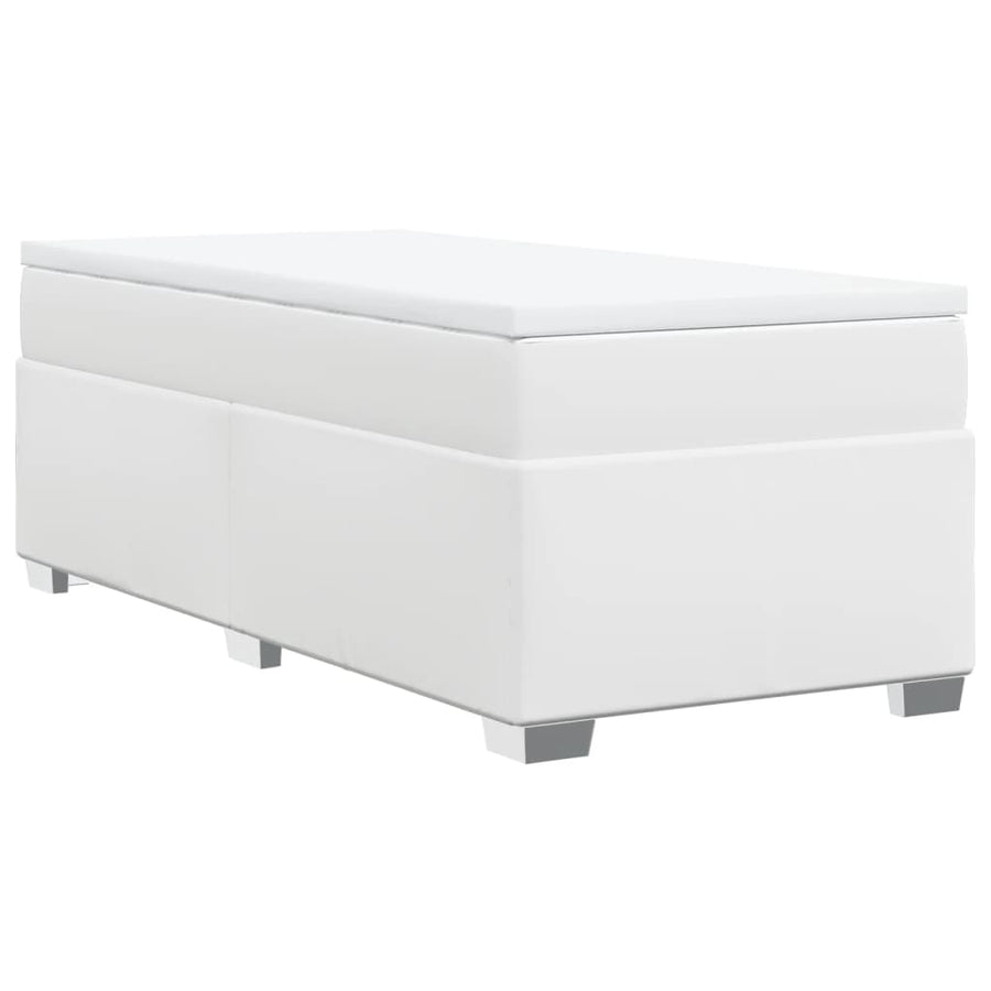 Boxspring met matras kunstleer wit 100x200 cm