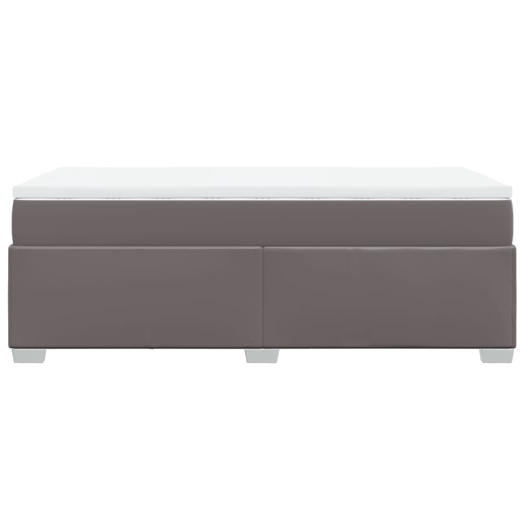 Boxspring met matras kunstleer grijs 100x200 cm