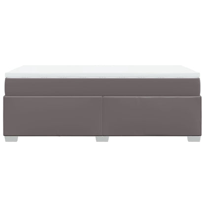 Boxspring met matras kunstleer grijs 100x200 cm