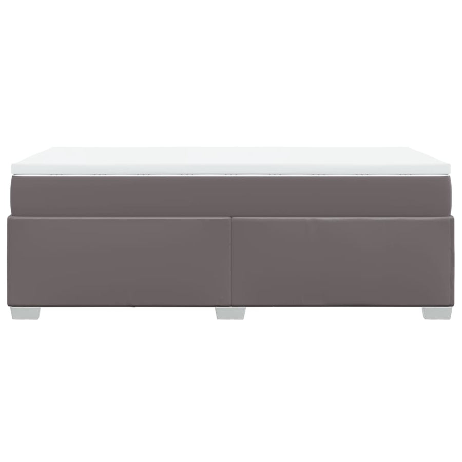 Boxspring met matras kunstleer grijs 100x200 cm