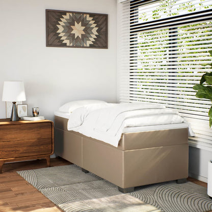 Boxspring met matras kunstleer cappuccinokleurig 100x200 cm