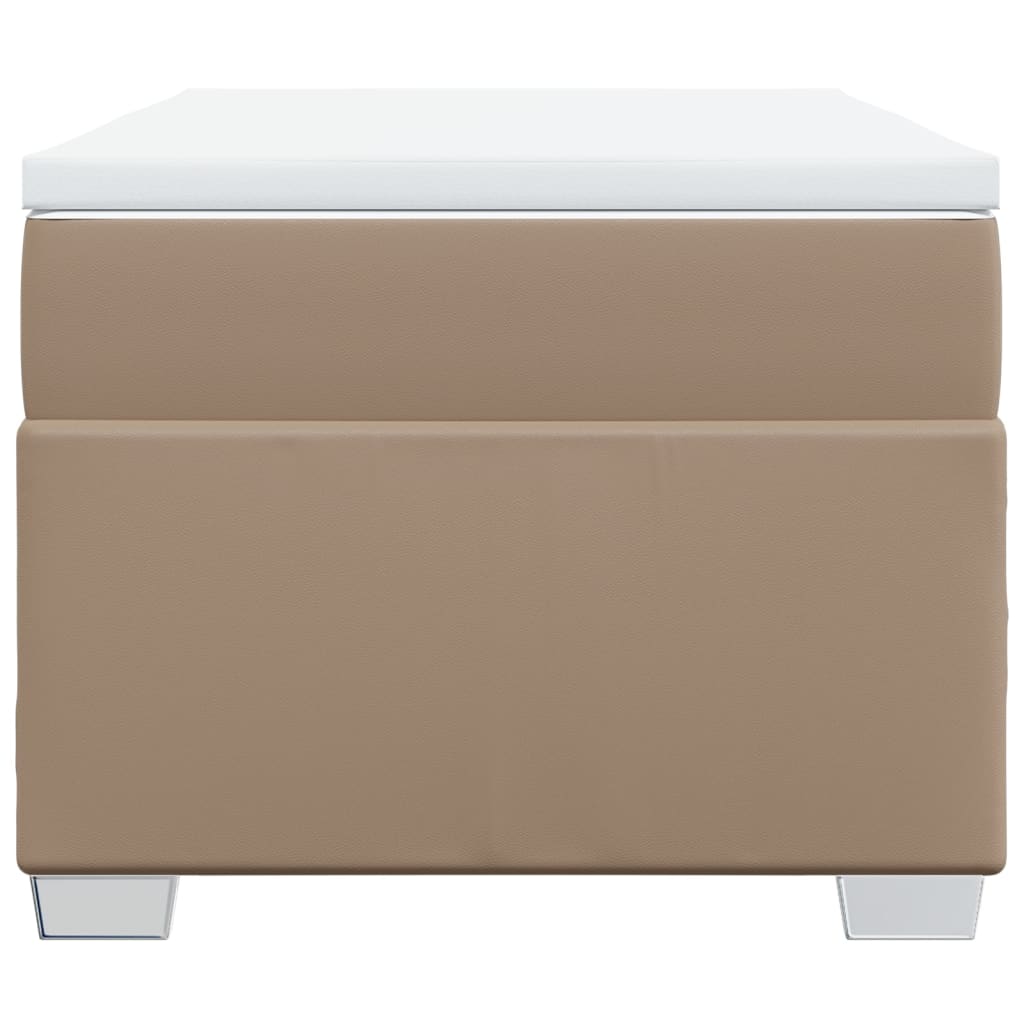 Boxspring met matras kunstleer cappuccinokleurig 100x200 cm