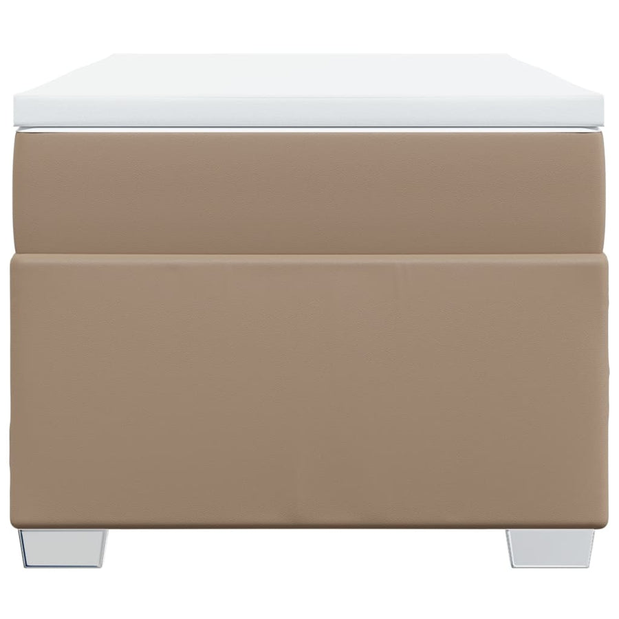 Boxspring met matras kunstleer cappuccinokleurig 100x200 cm
