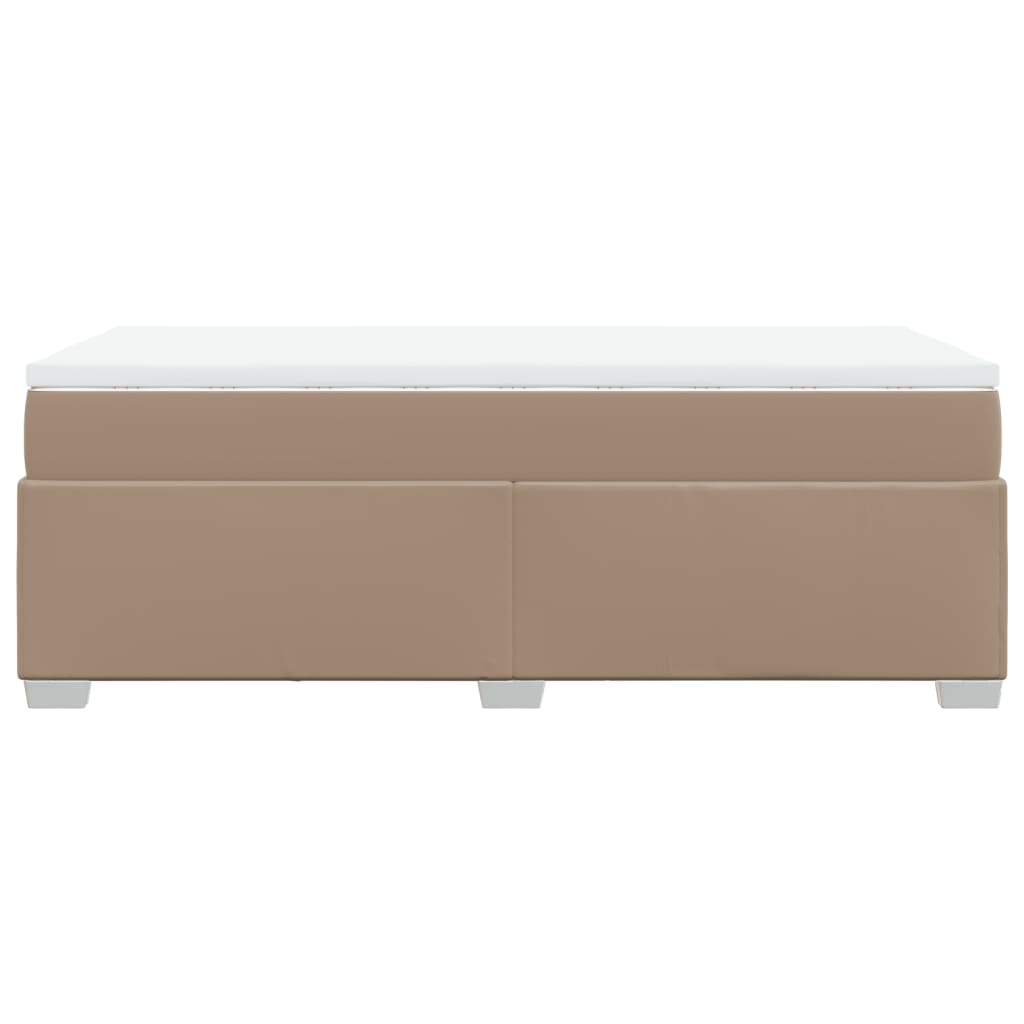 Boxspring met matras kunstleer cappuccinokleurig 100x200 cm