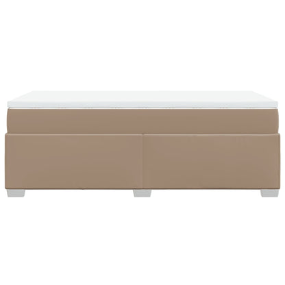 Boxspring met matras kunstleer cappuccinokleurig 100x200 cm
