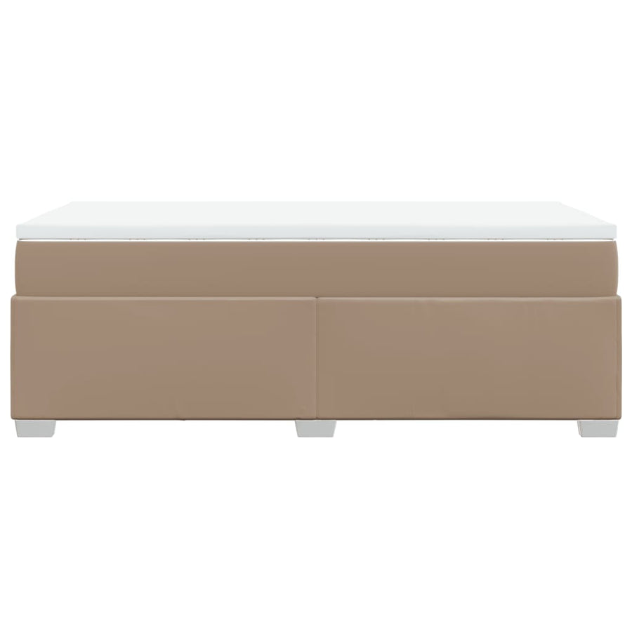 Boxspring met matras kunstleer cappuccinokleurig 100x200 cm