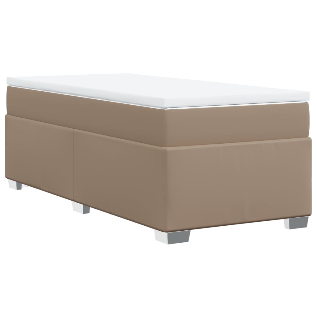 Boxspring met matras kunstleer cappuccinokleurig 100x200 cm