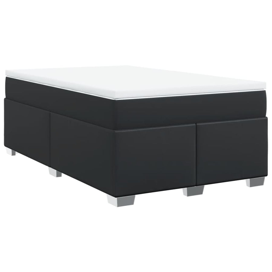 Boxspring met matras kunstleer zwart 120x190 cm