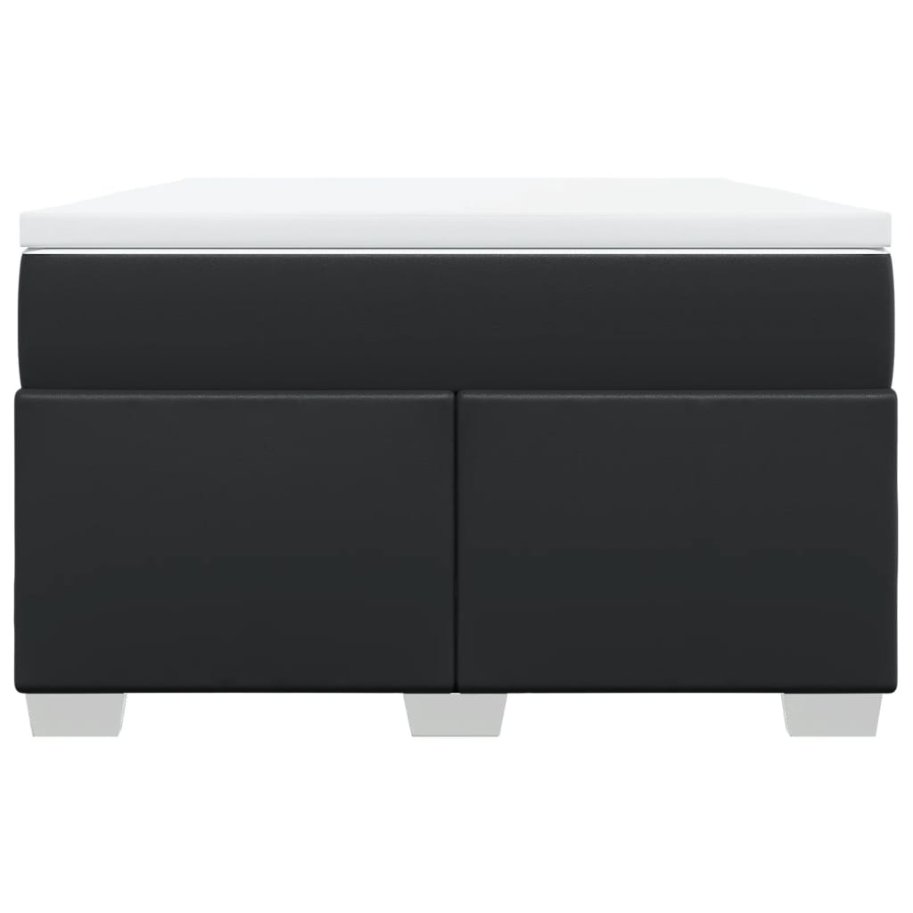Boxspring met matras kunstleer zwart 120x190 cm
